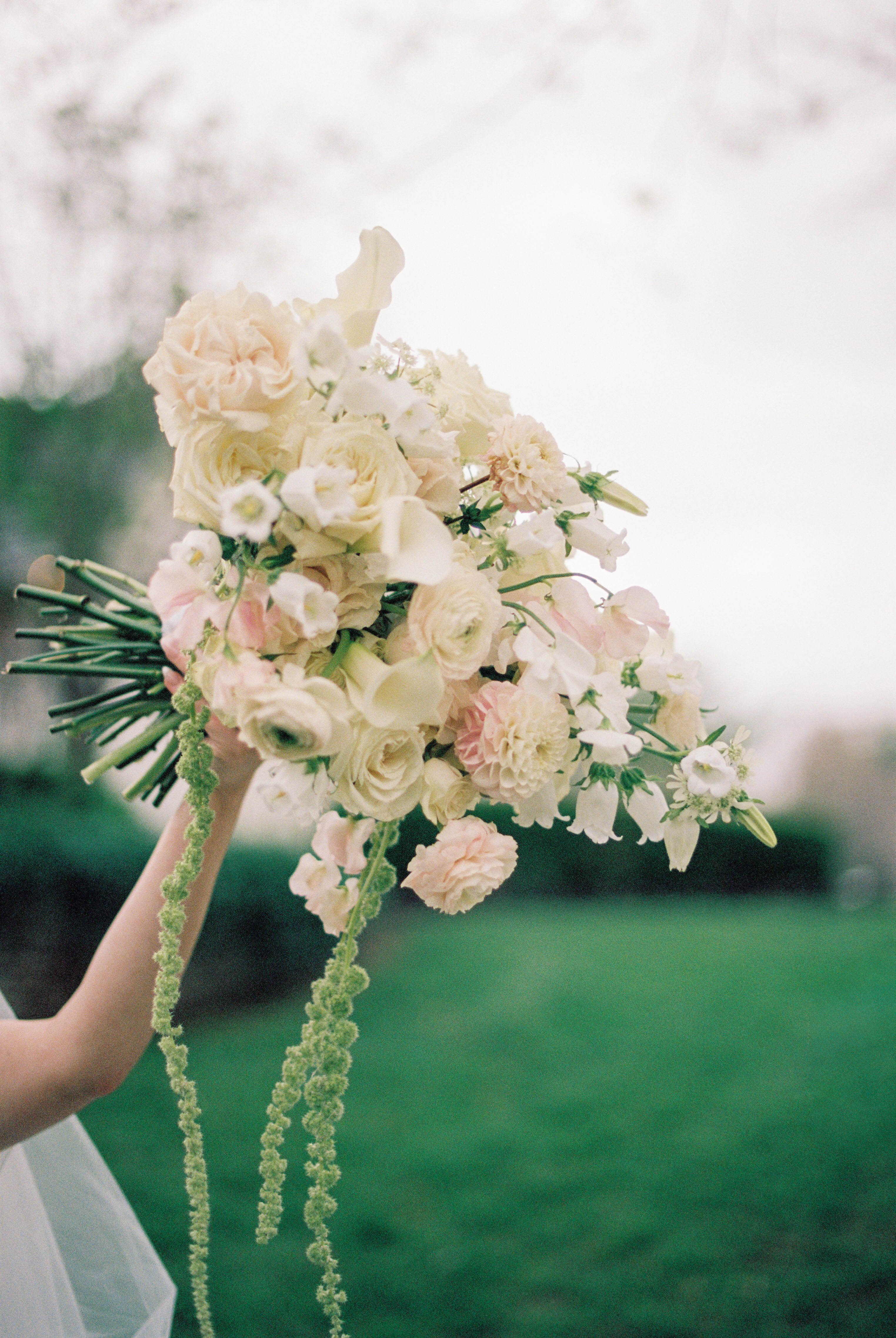 Garden-inspired ceremony florals